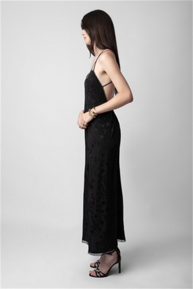 Black Zadig And Voltaire Rohal Silk Dress | ZV-256389