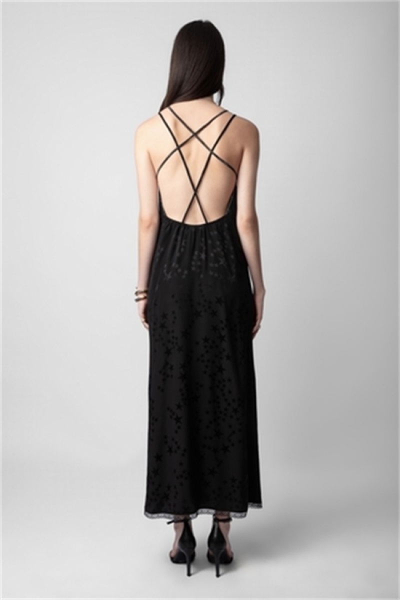 Black Zadig And Voltaire Rohal Silk Dress | ZV-256389