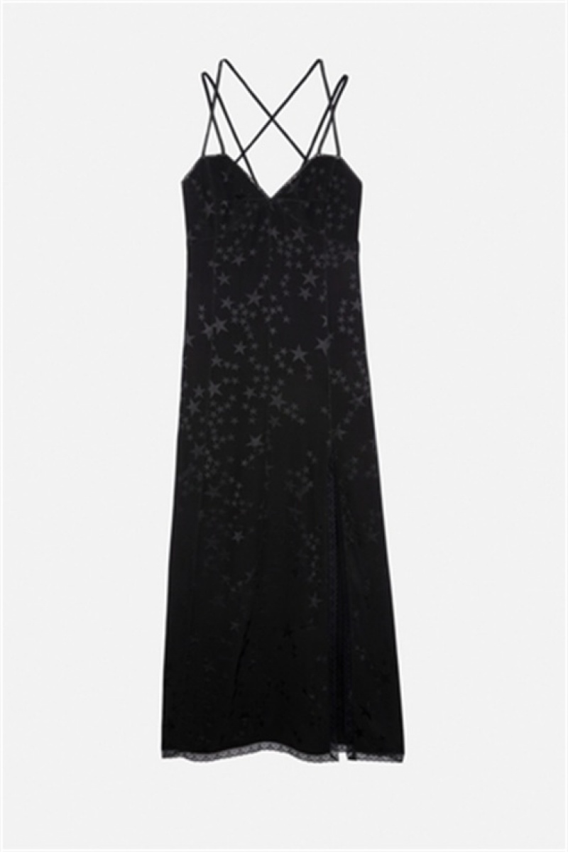 Black Zadig And Voltaire Rohal Silk Dress | ZV-256389