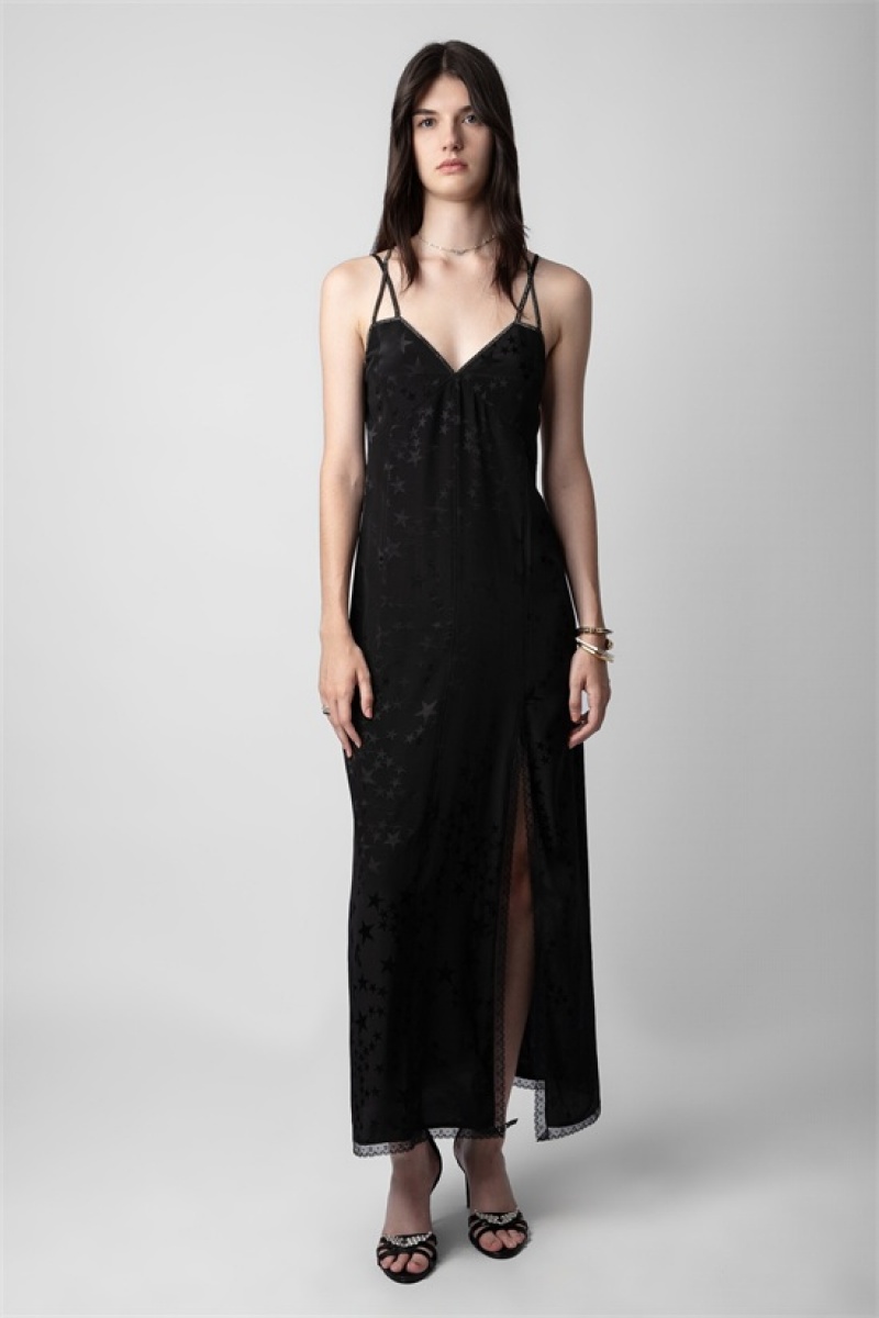 Black Zadig And Voltaire Rohal Silk Dress | ZV-256389