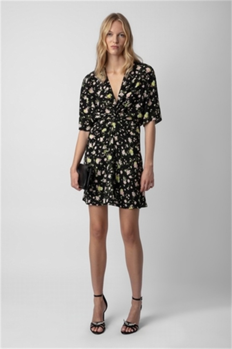 Black Zadig And Voltaire Rozom Soft Crinkle Dress | ZV-256381