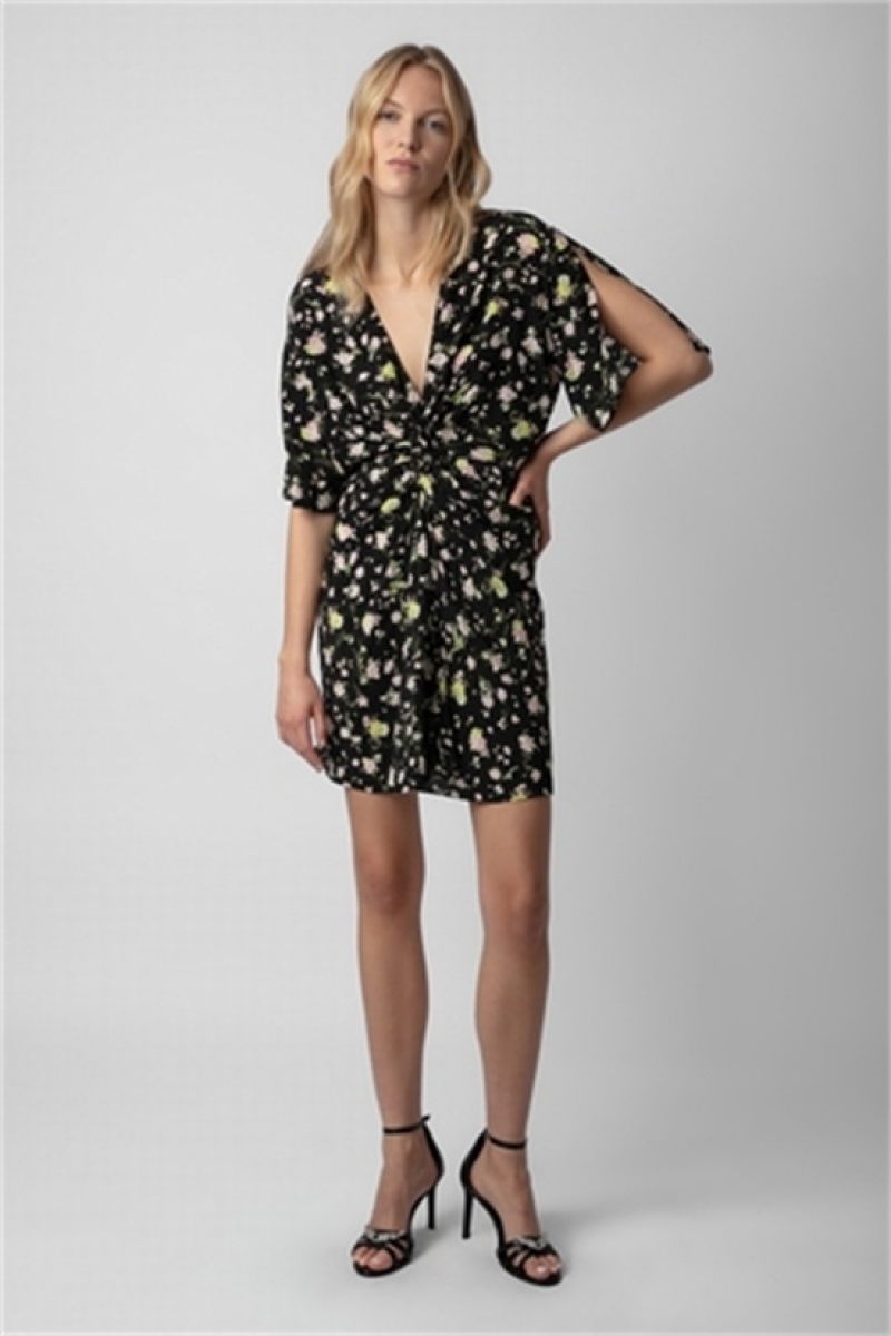 Black Zadig And Voltaire Rozom Soft Crinkle Dress | ZV-256381