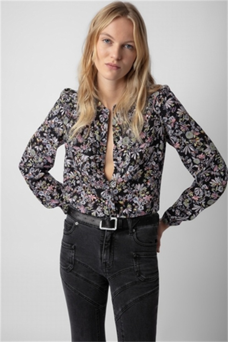 Black Zadig And Voltaire Tchin Silk Shirt | ZV-256331