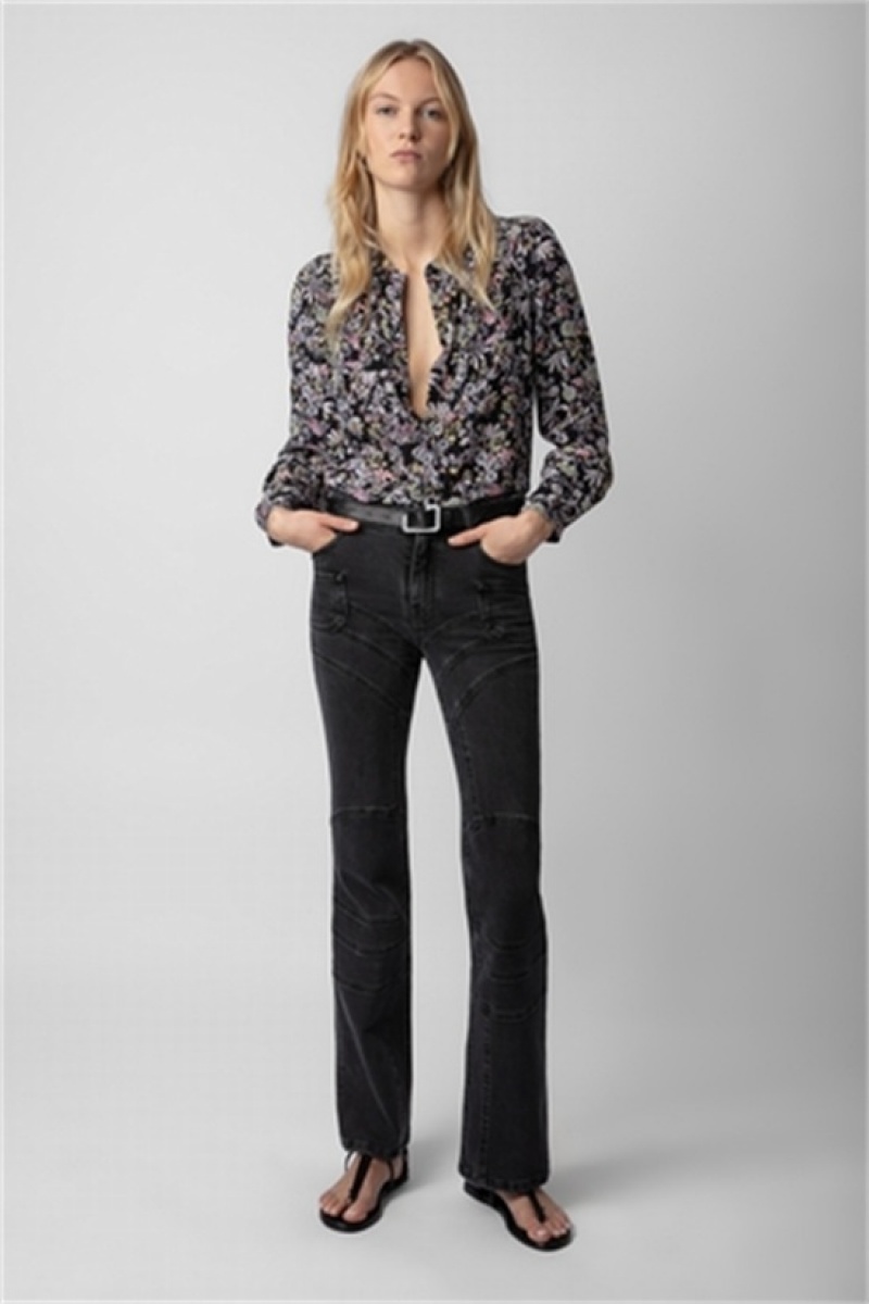 Black Zadig And Voltaire Tchin Silk Shirt | ZV-256331