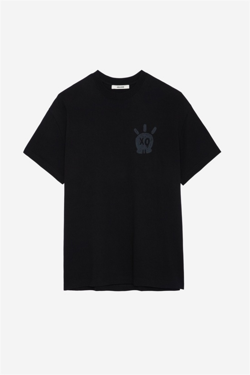 Black Zadig And Voltaire Teddy Skull T-shirt | ZV-255702