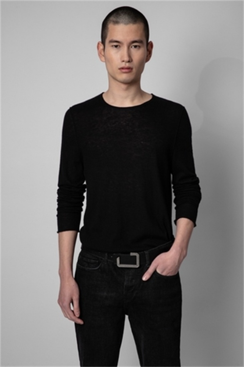 Black Zadig And Voltaire Teiss Cashmere Sweater | ZV-255768