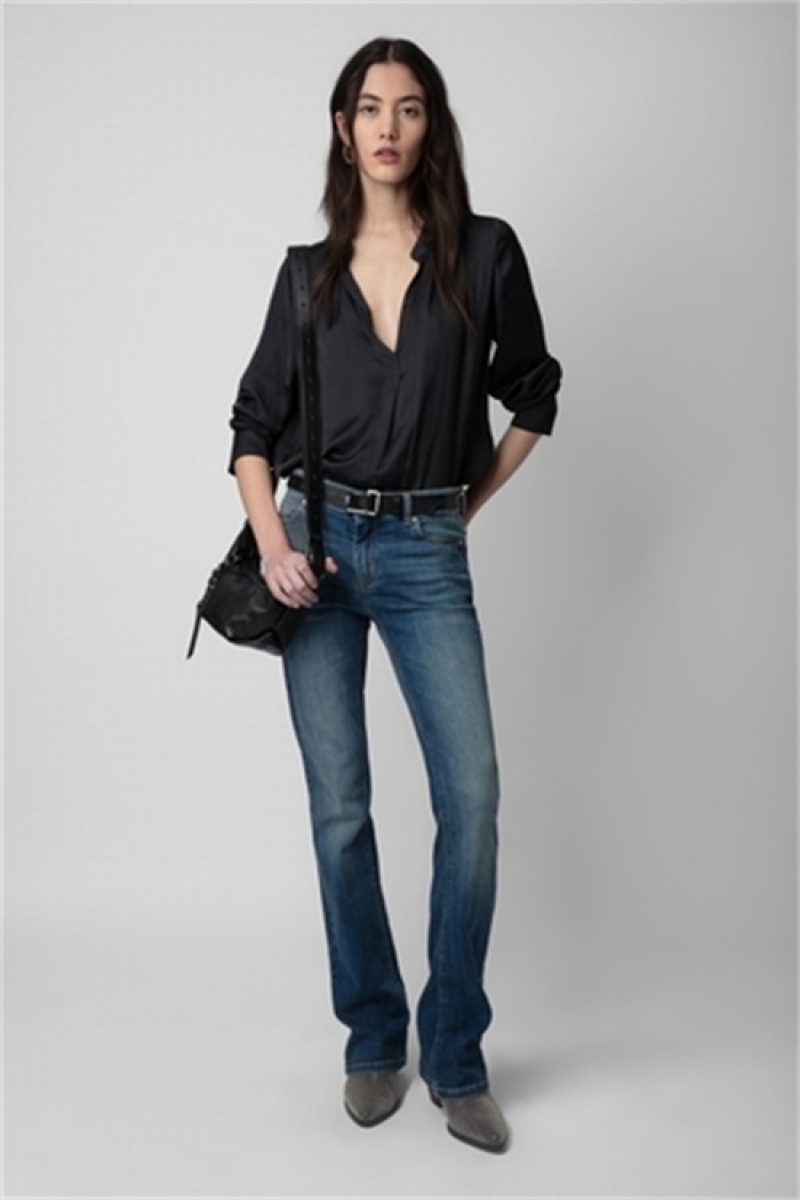 Black Zadig And Voltaire Tink Satin Top | ZV-256326