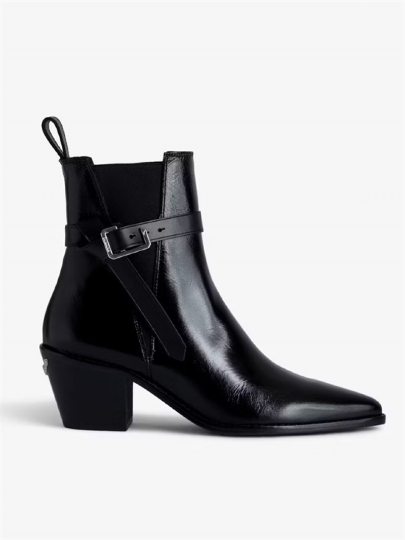 Black Zadig And Voltaire Tyler Ankle Boots | ZV-255659