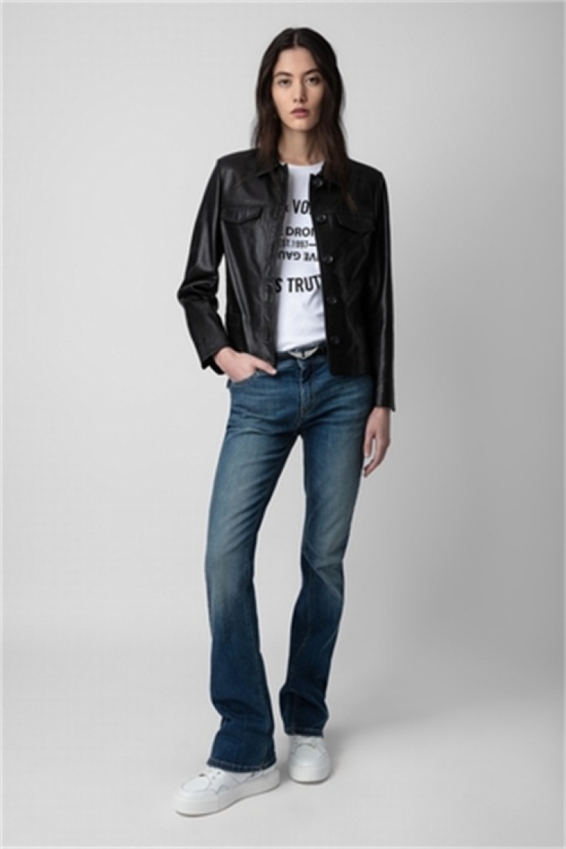 Black || Sold Out Zadig And Voltaire Liam Leather Jacket | ZV-256421