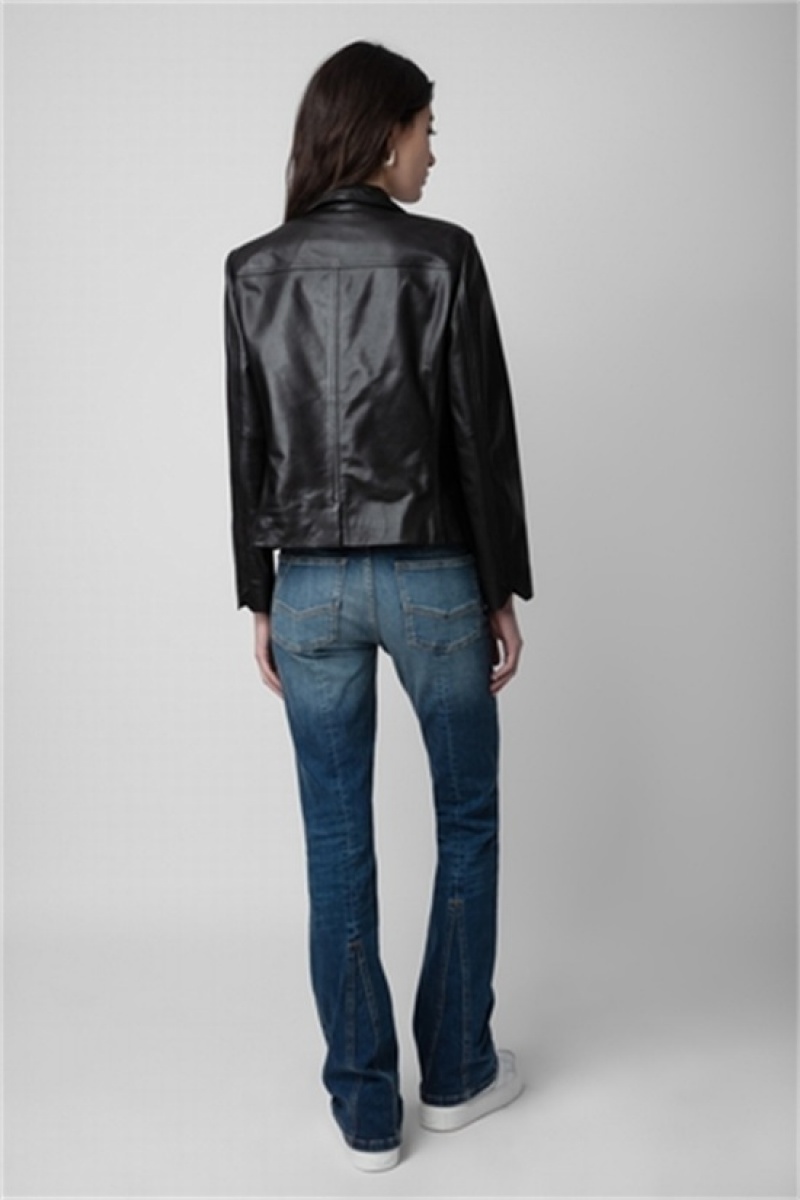 Black || Sold Out Zadig And Voltaire Liam Leather Jacket | ZV-256421