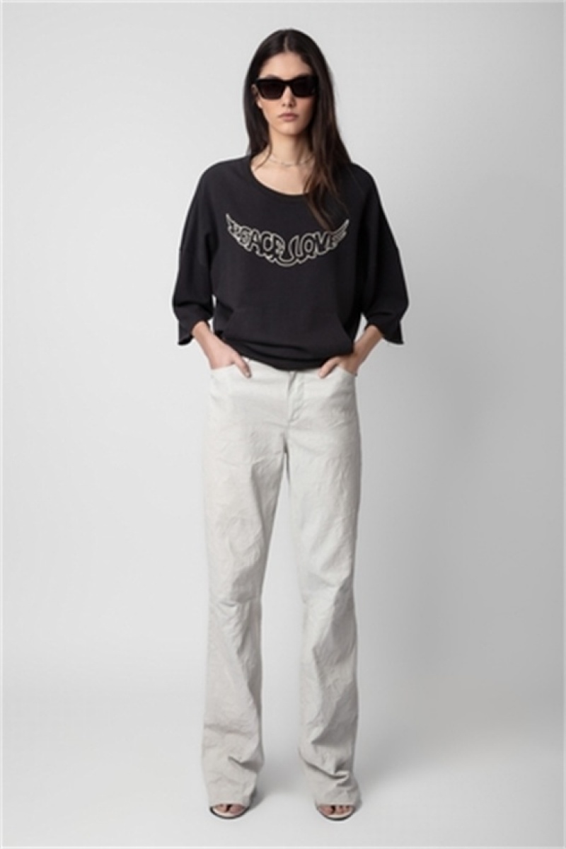 Carbone Zadig And Voltaire Kaly Love Wings Sweatshirt | ZV-256248