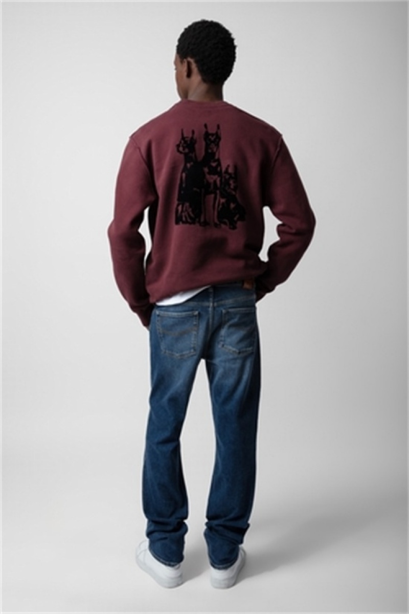 Cherry Red Zadig And Voltaire Simba Sweatshirt | ZV-255747