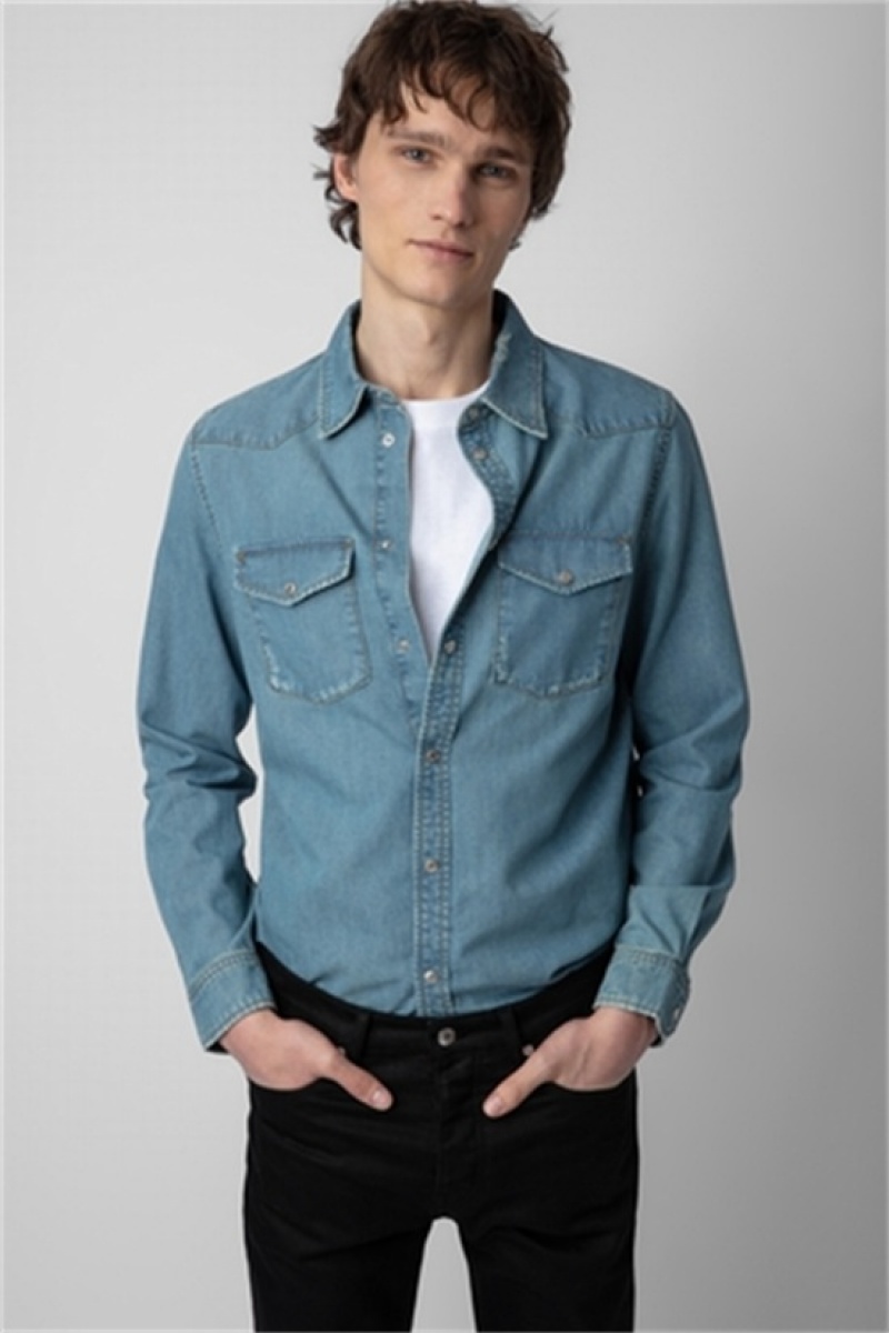 Ciel Stone Zadig And Voltaire Stan Denim Shirt | ZV-255722