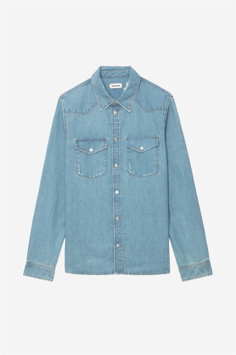 Ciel Stone Zadig And Voltaire Stan Denim Shirt | ZV-255722