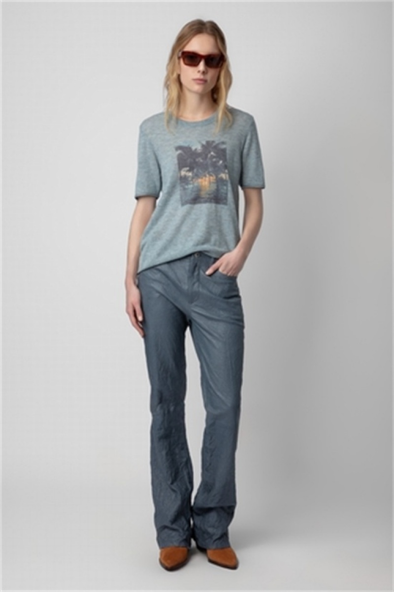 Cloud Zadig And Voltaire Ida Photoprint Cashmere Jumper | ZV-256342