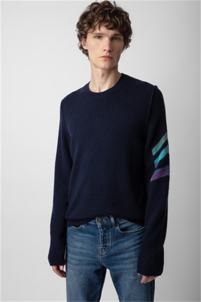 Dark Blue Zadig And Voltaire Kennedy Cashmere Sweater | ZV-255759