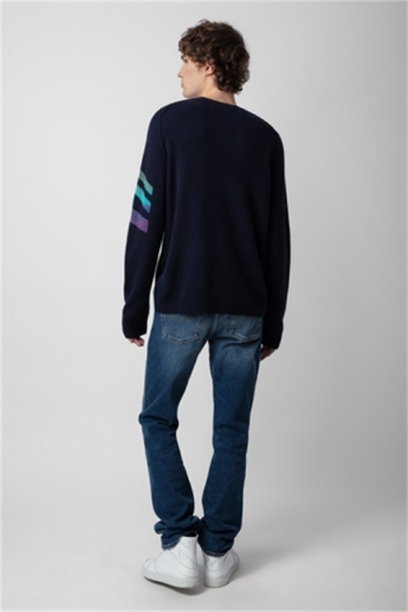 Dark Blue Zadig And Voltaire Kennedy Cashmere Sweater | ZV-255759