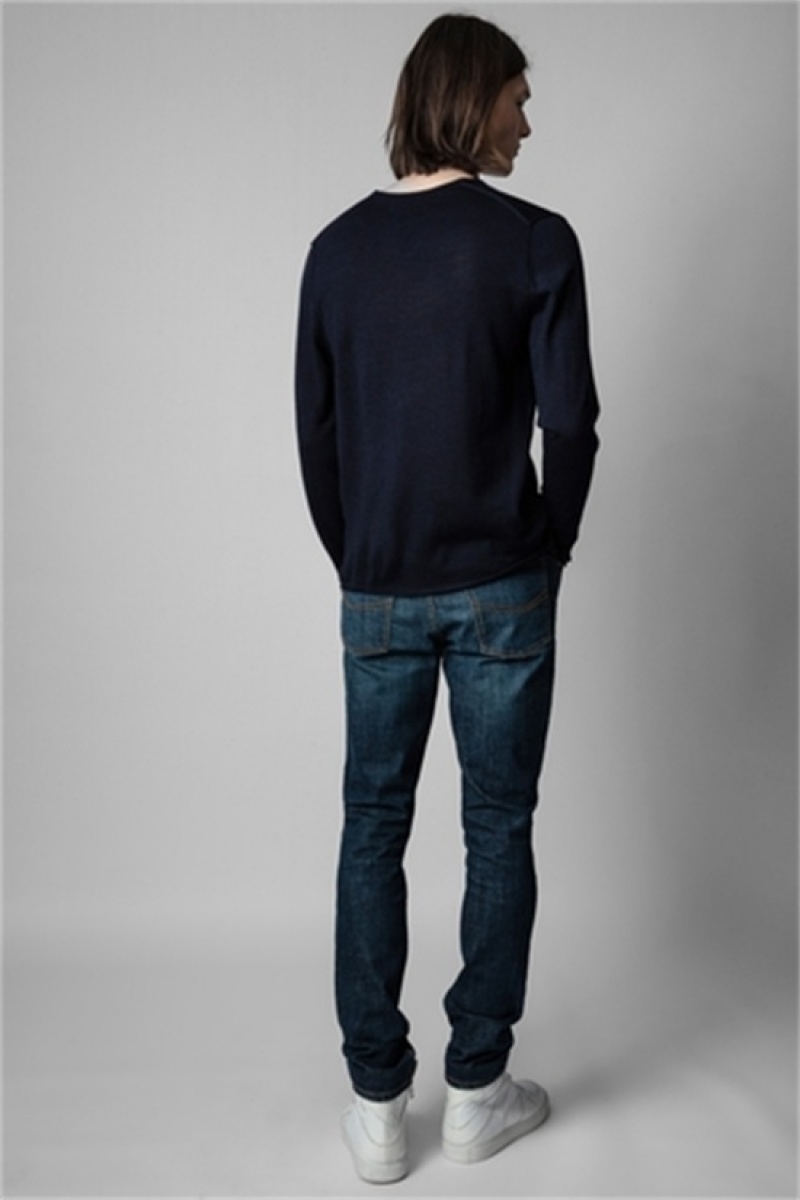 Dark Blue Zadig And Voltaire Monastir Sweater | ZV-255764