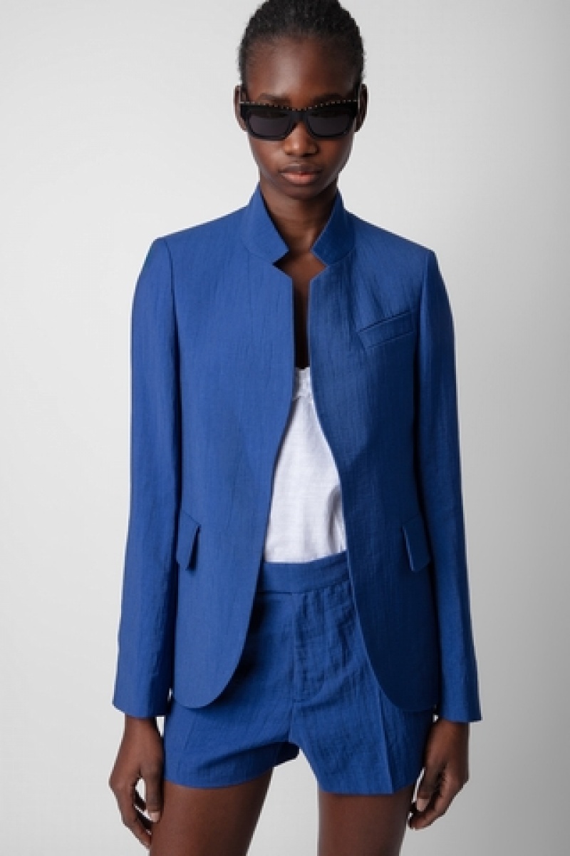 Deep Sea Zadig And Voltaire Very Linen Blazer | ZV-256345