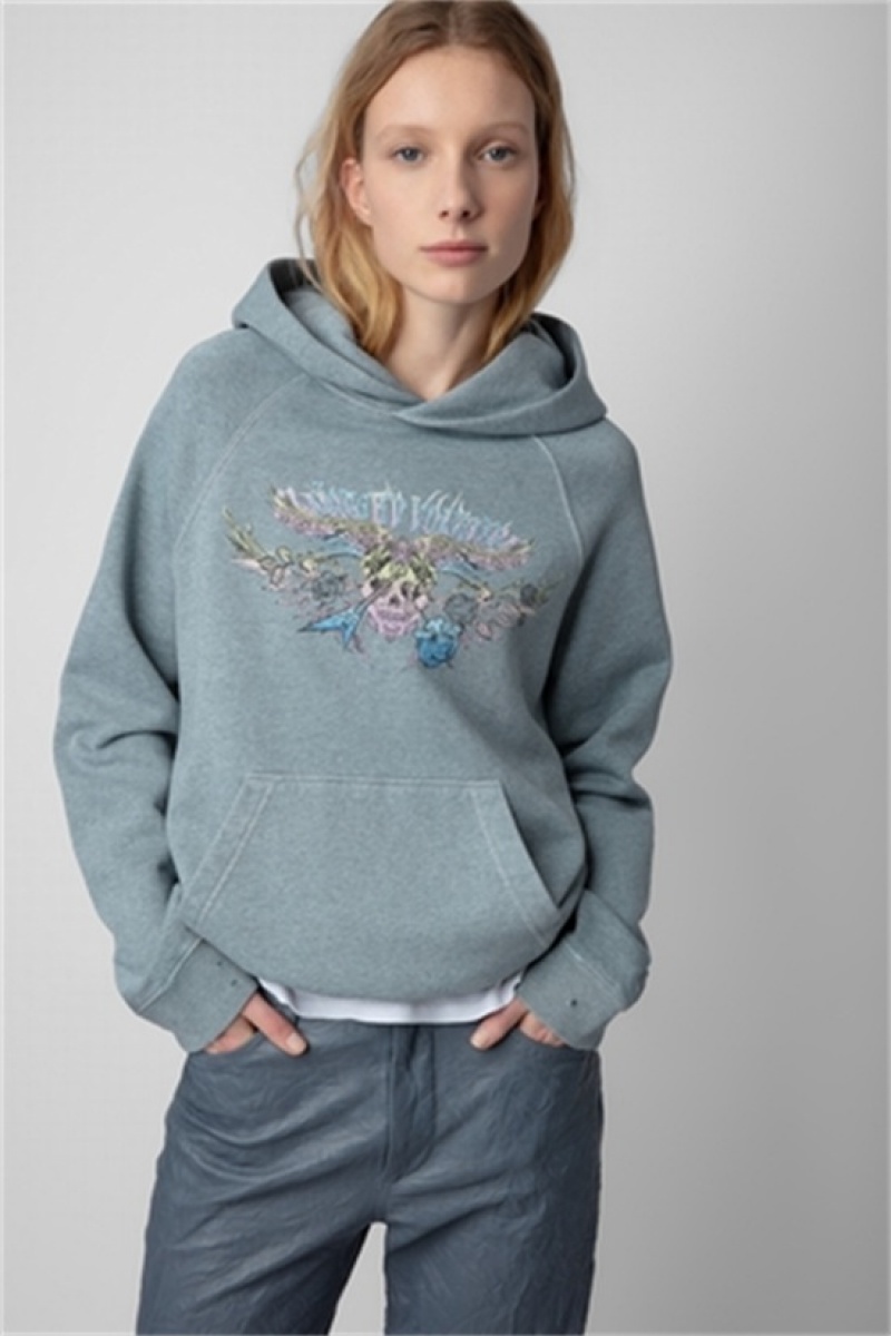 Glacier Zadig And Voltaire Georgy Concert Diamante Hoodie | ZV-256251