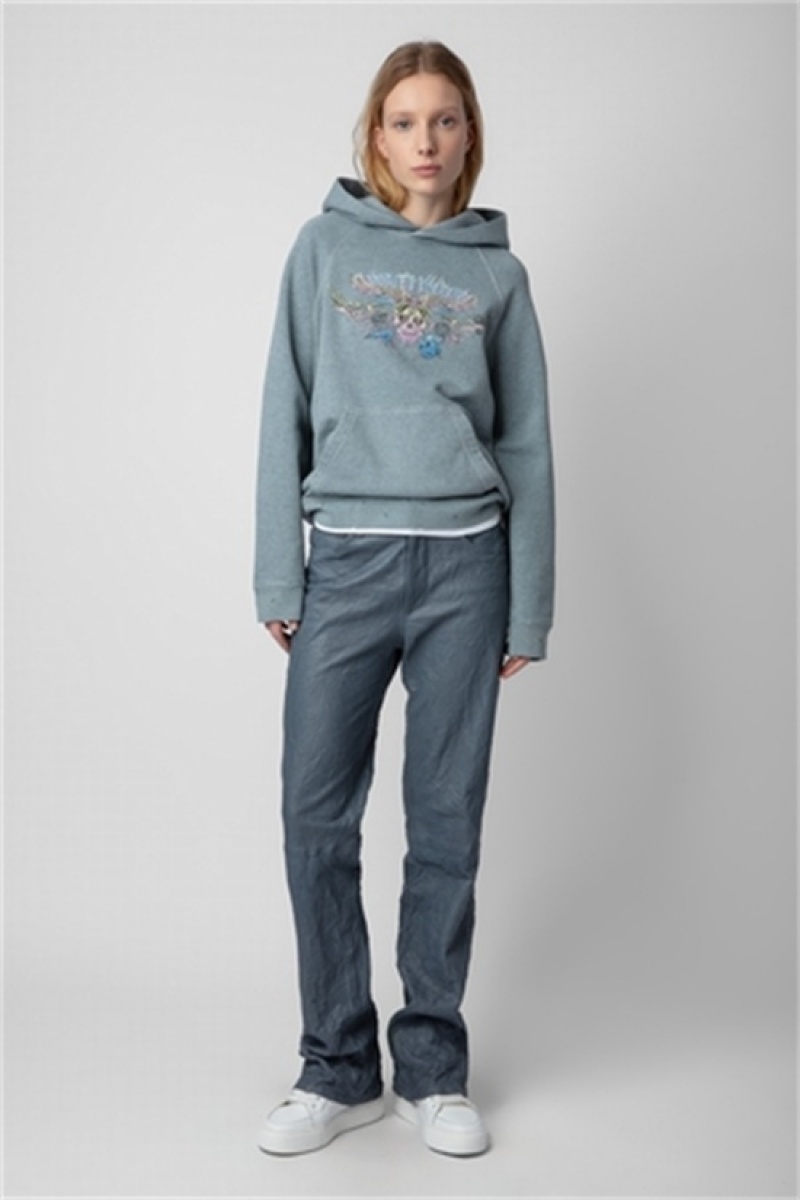 Glacier Zadig And Voltaire Georgy Concert Diamante Hoodie | ZV-256251