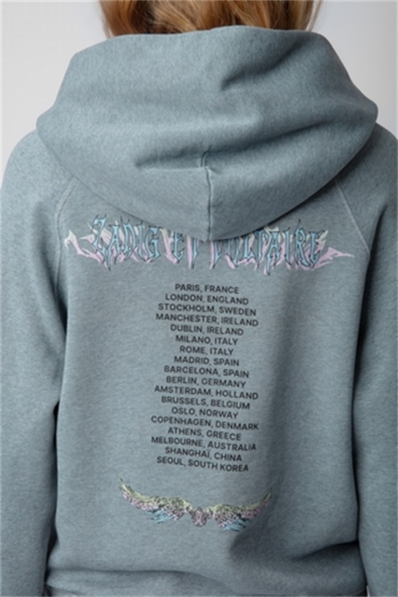 Glacier Zadig And Voltaire Georgy Concert Diamante Hoodie | ZV-256251