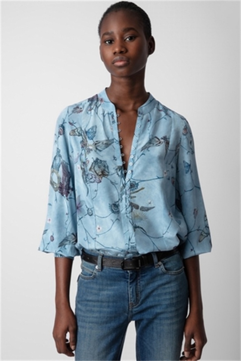 Glacier Zadig And Voltaire Twina Silk Shirt | ZV-256333