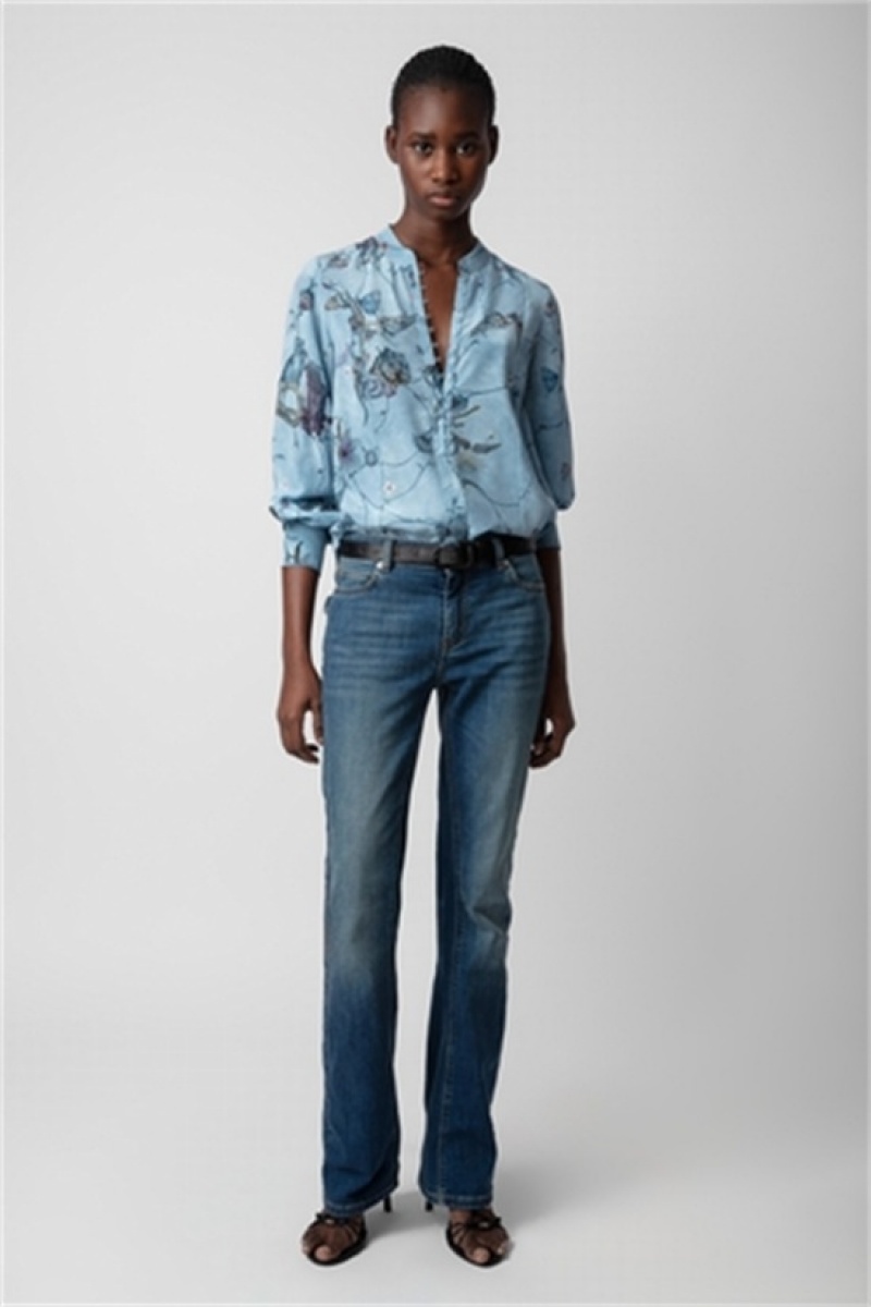 Glacier Zadig And Voltaire Twina Silk Shirt | ZV-256333