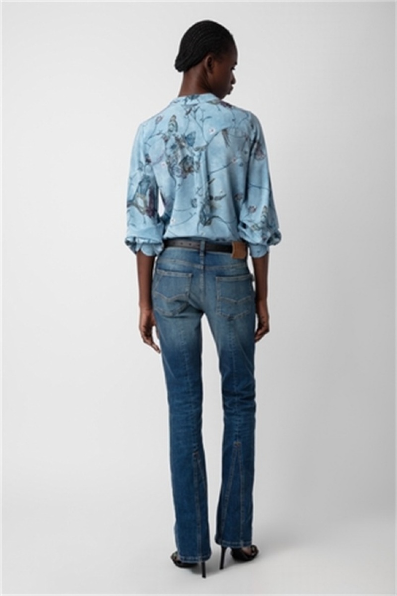 Glacier Zadig And Voltaire Twina Silk Shirt | ZV-256333