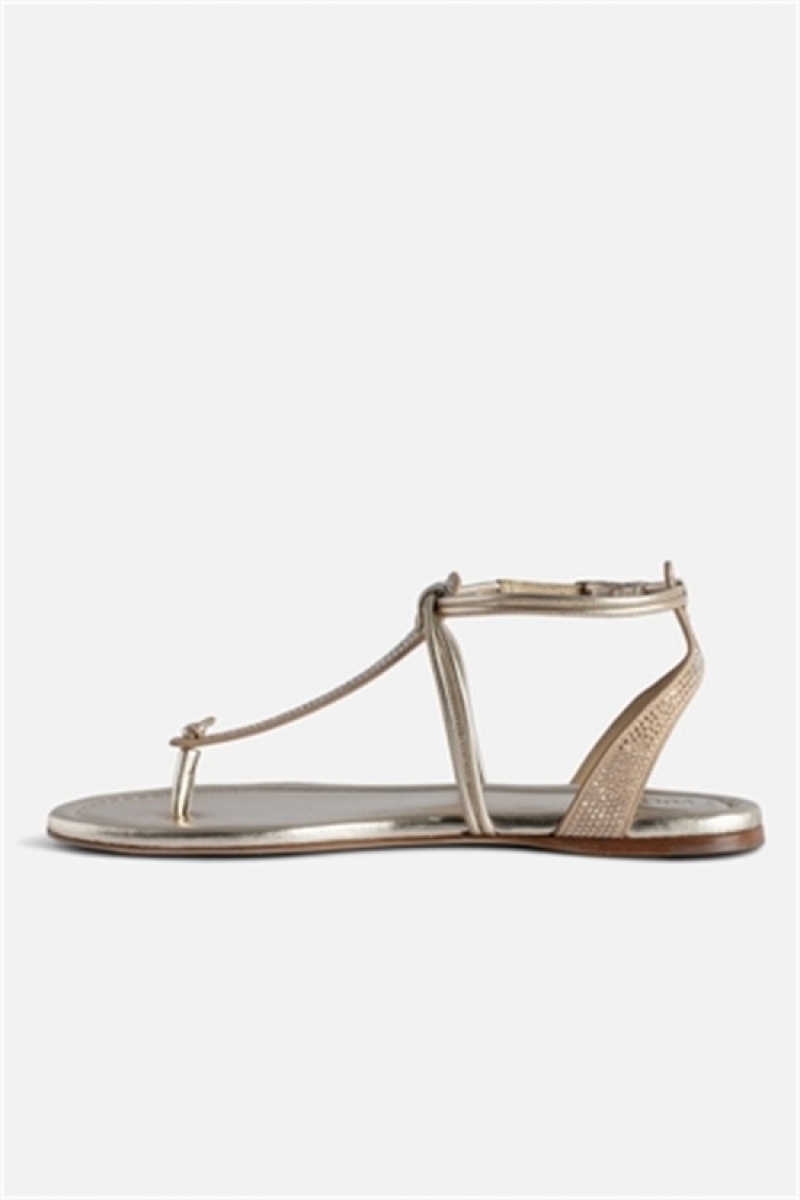 Gold Zadig And Voltaire Moonstar Sandals | ZV-255788