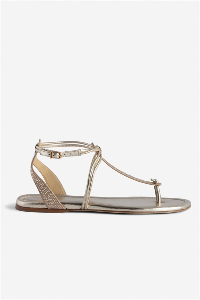 Gold Zadig And Voltaire Moonstar Sandals | ZV-255788