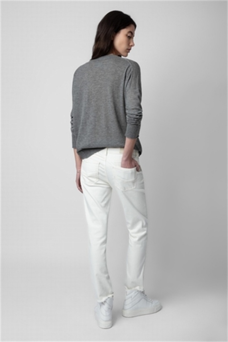 Grey Melange Zadig And Voltaire Brumy Cashmere Sweater | ZV-256459