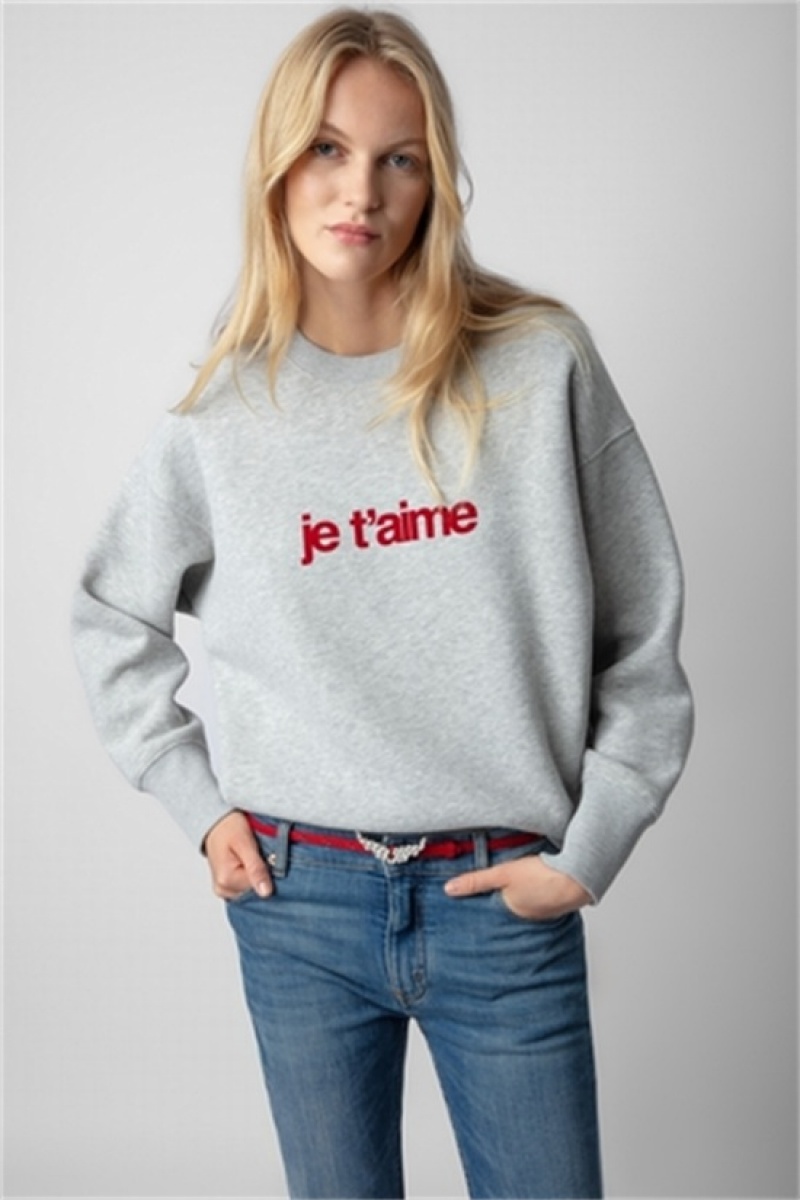 Gris Chine Clair Zadig And Voltaire Oscar Je T'aime Sweatshirt | ZV-256252