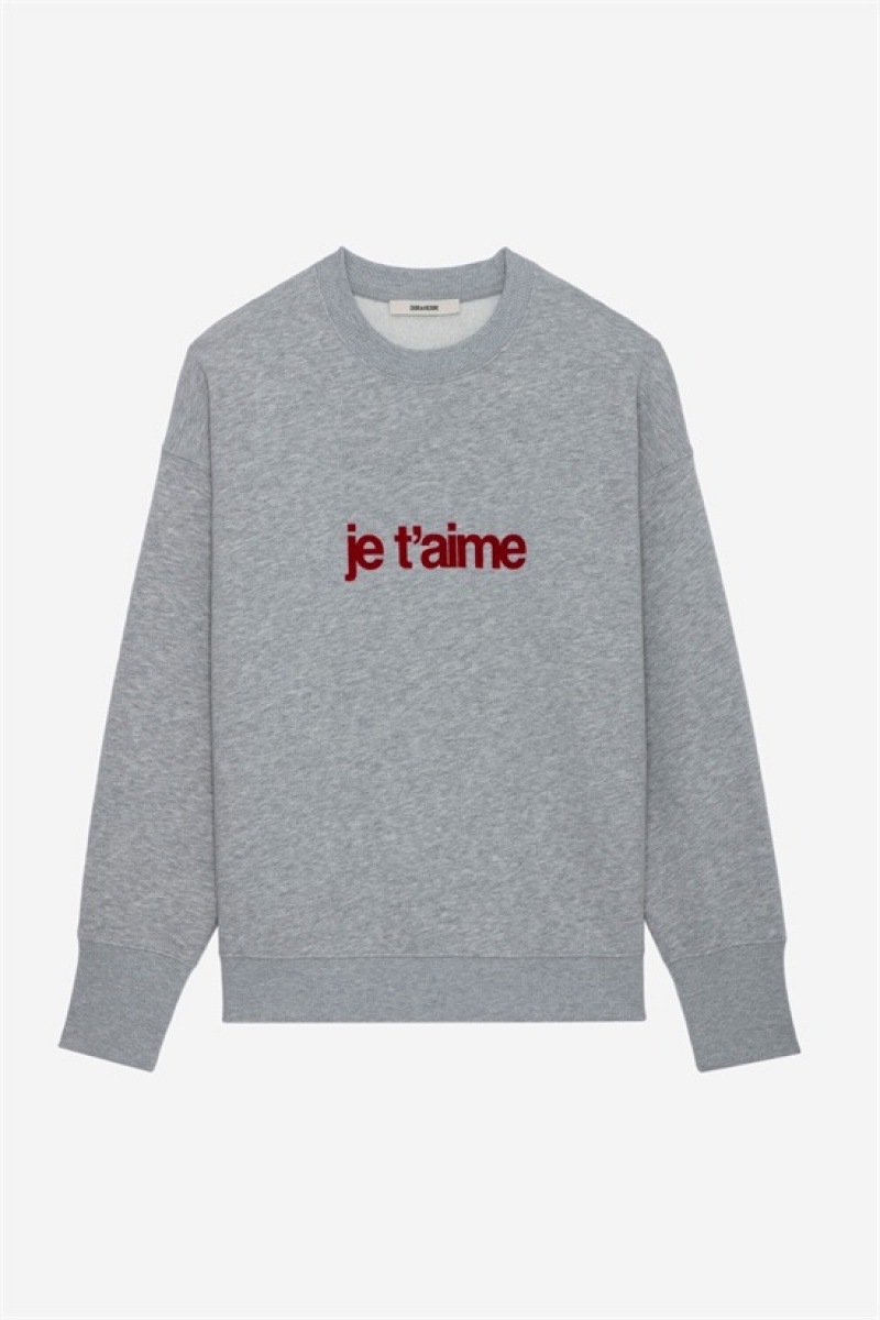 Gris Chine Clair Zadig And Voltaire Oscar Je T\'aime Sweatshirt | ZV-256252