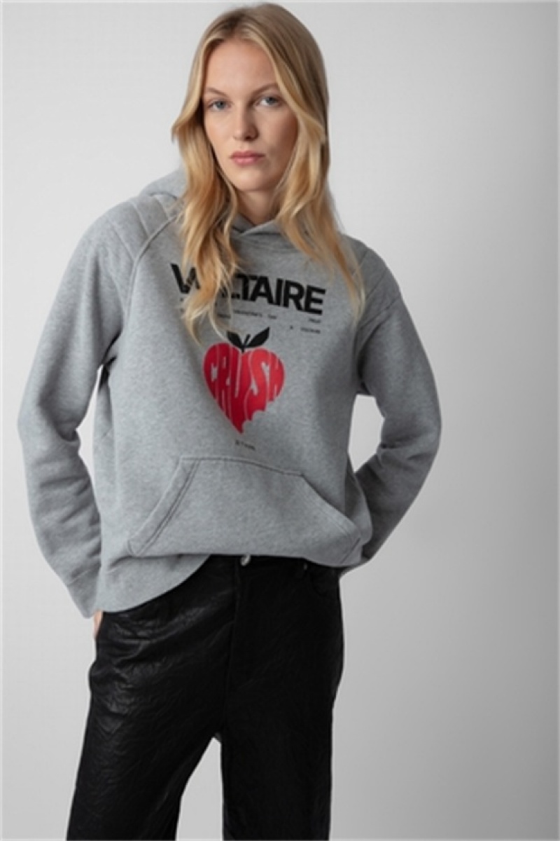 Gris Moyen Zadig And Voltaire Evata Concert Crush Hoodie | ZV-256253