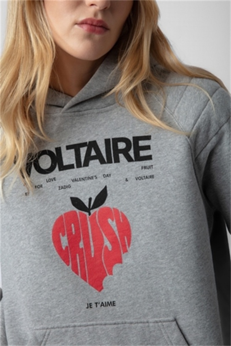 Gris Moyen Zadig And Voltaire Evata Concert Crush Hoodie | ZV-256253