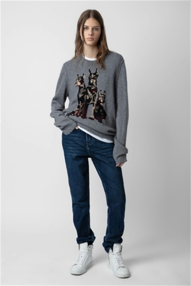 Gris Moyen Zadig And Voltaire Kennedy Sweater | ZV-255760