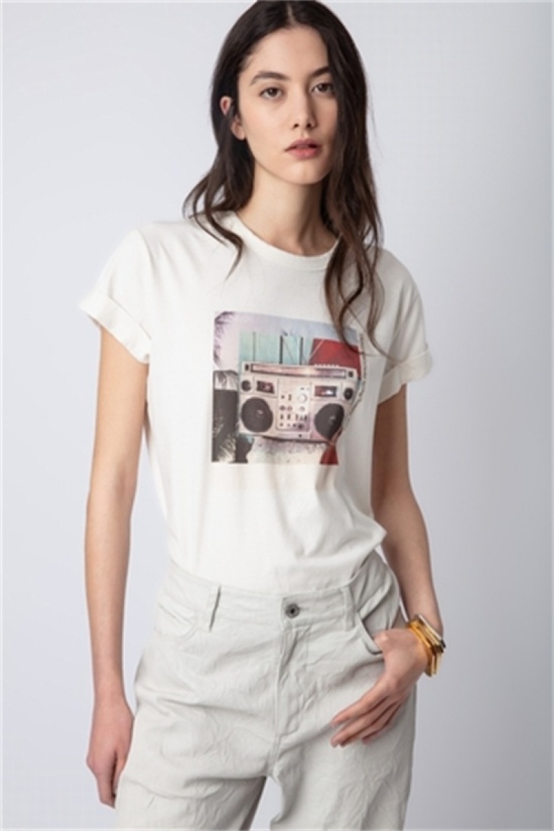 Judo Zadig And Voltaire Anya Photoprint T-shirt | ZV-256262