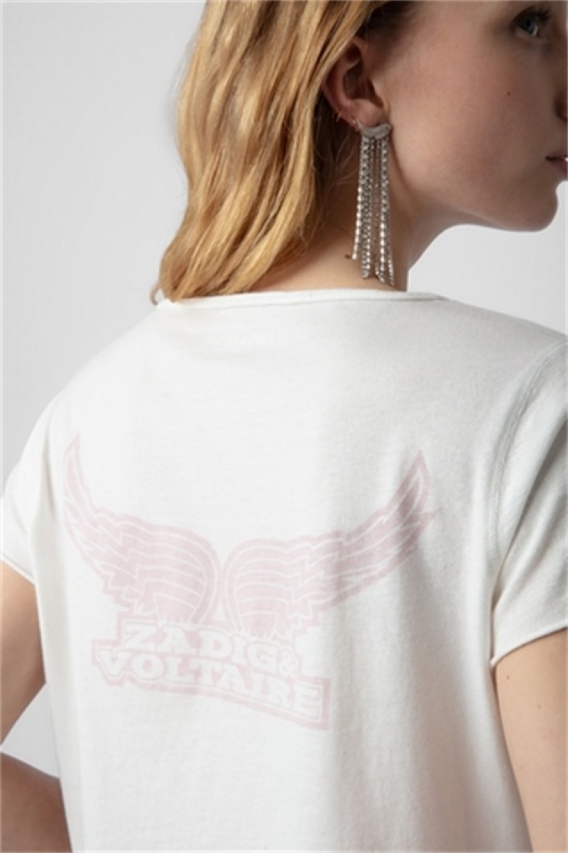 Judo Zadig And Voltaire Wings Henley T-shirt | ZV-256269