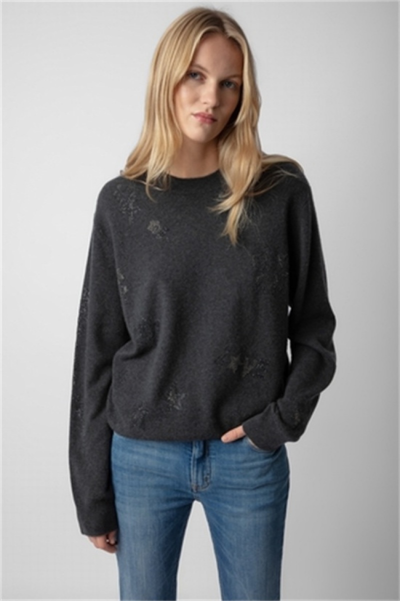 Kaki Slate Zadig And Voltaire Pravis Sweater | ZV-256441