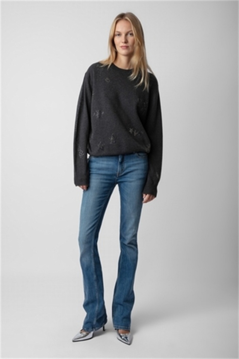 Kaki Slate Zadig And Voltaire Pravis Sweater | ZV-256441