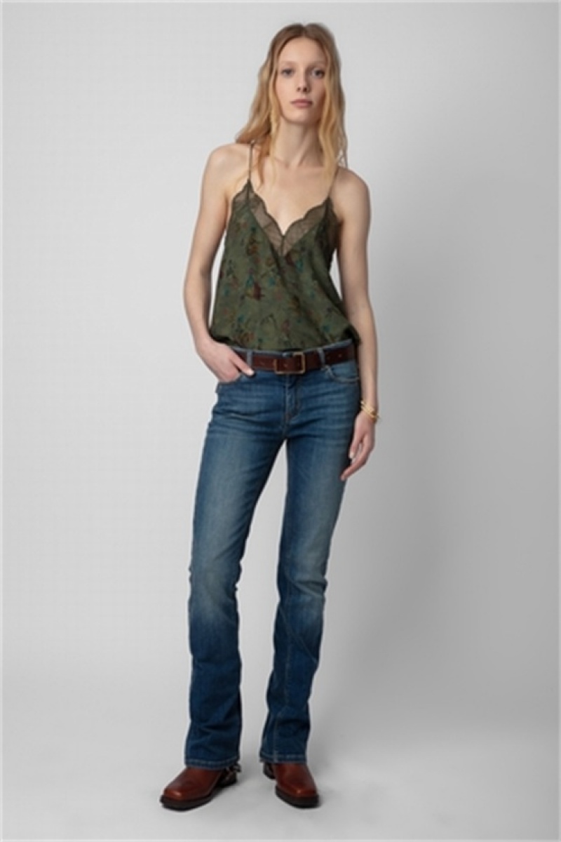 Kaki Zadig And Voltaire Christy Soft Holly Top | ZV-256313