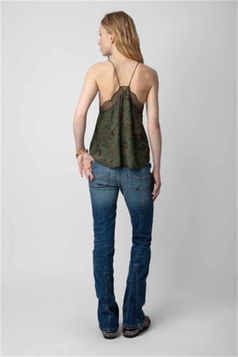 Kaki Zadig And Voltaire Christy Soft Holly Top | ZV-256313