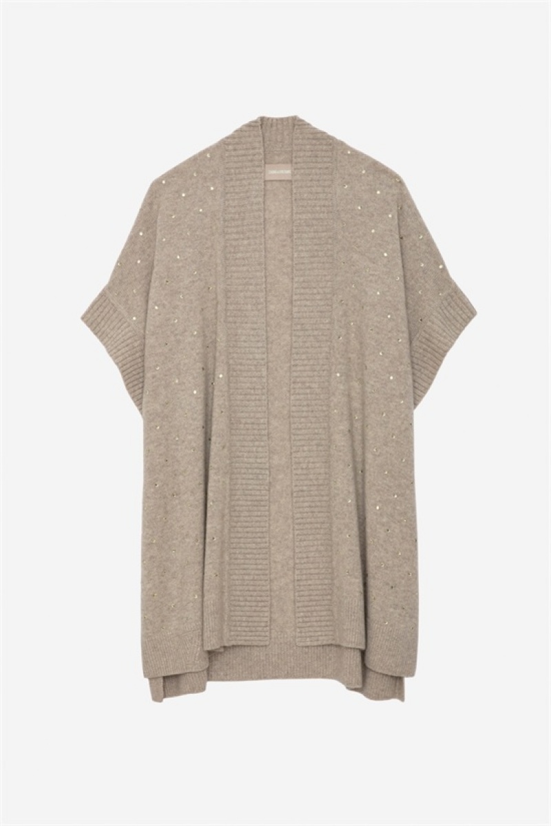 Light Beige Zadig And Voltaire Indiany Cashmere Cardigan | ZV-256432