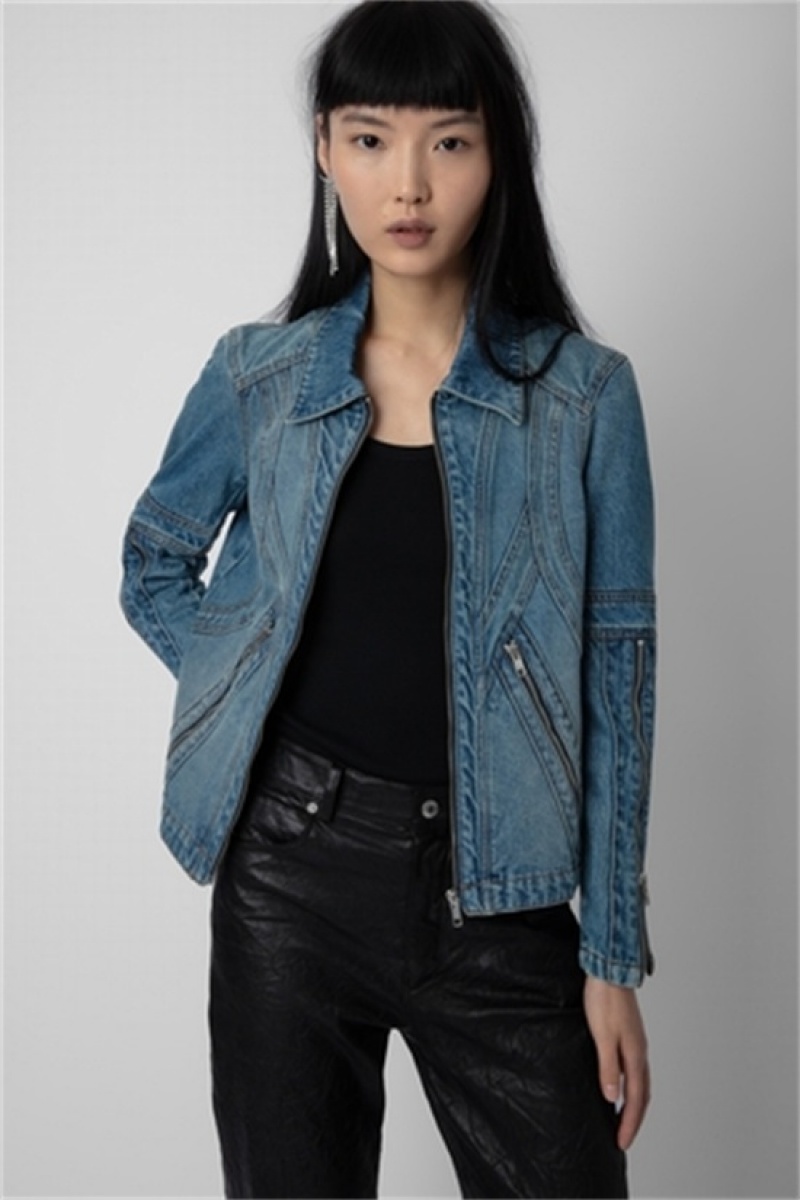 Light Blue Zadig And Voltaire Bons Denim Jacket | ZV-256409