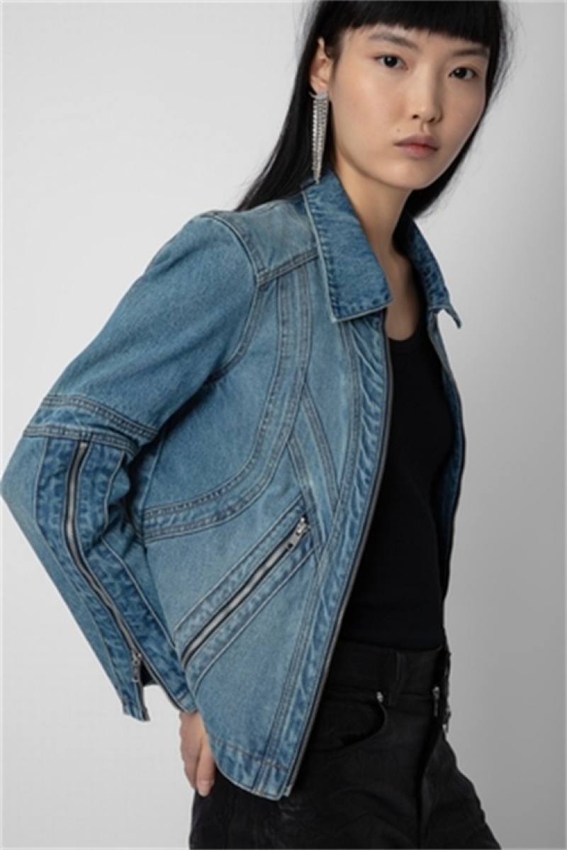 Light Blue Zadig And Voltaire Bons Denim Jacket | ZV-256409