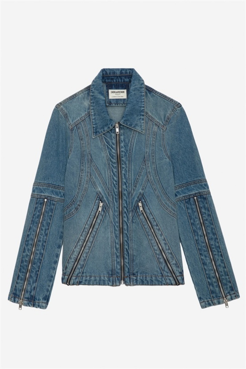 Light Blue Zadig And Voltaire Bons Denim Jacket | ZV-256409