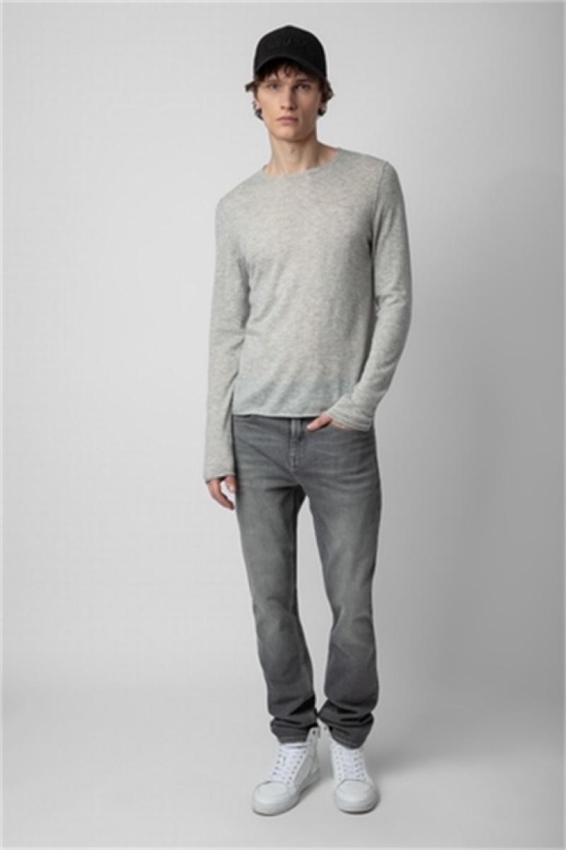 Light Grey Zadig And Voltaire Teiss Cashmere Sweater | ZV-255770