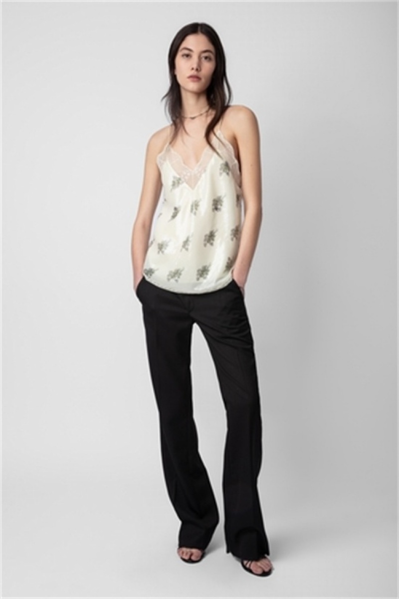 Mastic Zadig And Voltaire Christy Sequins Top | ZV-256303