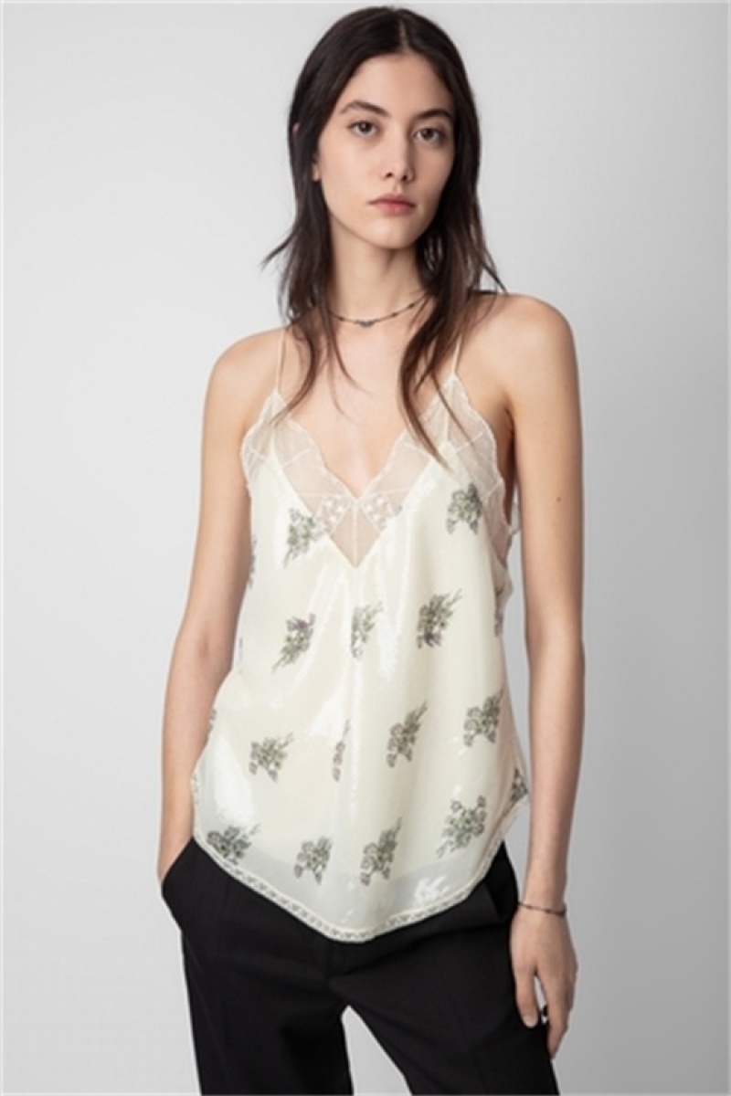 Mastic Zadig And Voltaire Christy Sequins Top | ZV-256303